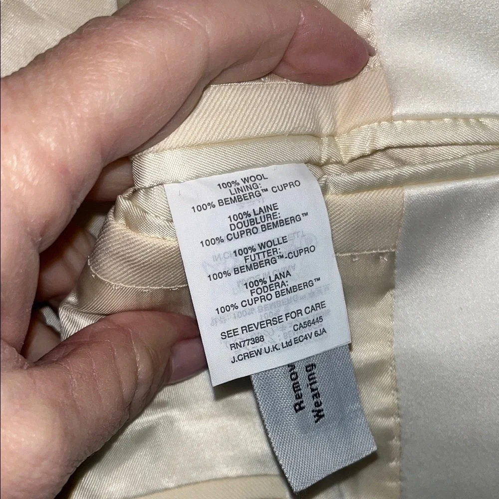 J. Crew Cream / White Tuxedo Blazer NWT 36R